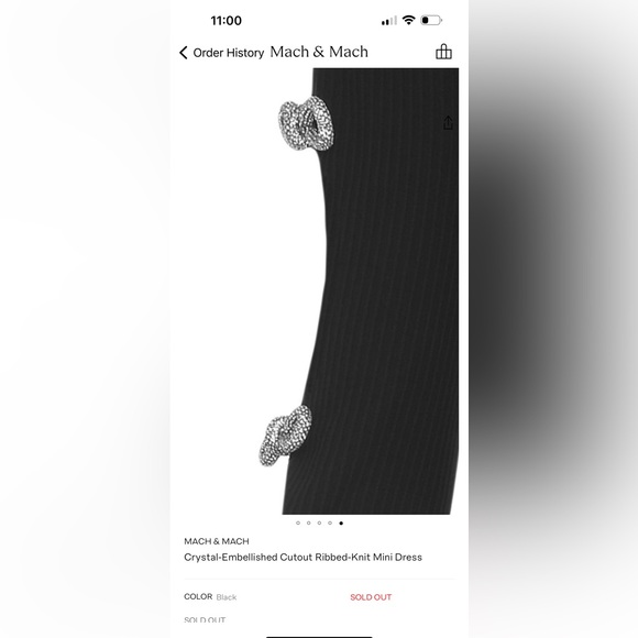 MACH & MACH Crystal-Embellished Cutout Ribbed-Knit Mini Dress - Picture 4 of 13